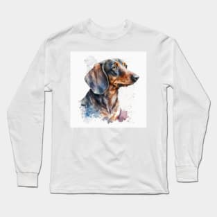 Dachshund Watercolour Style Painting Long Sleeve T-Shirt